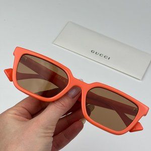 Gucci GG1539S 004 BRAND NEW Sunglasses Orange Brown Unisex Rectangle